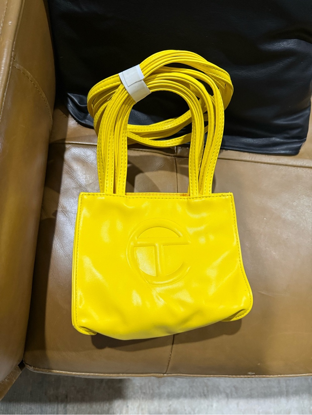 Yellow Women's cross Bag with Embossed Logo